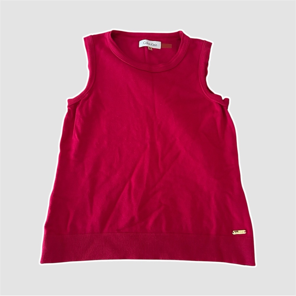 calvin klein knit shell sleeveless tank - size petite small